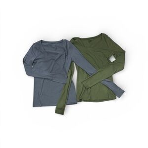 No Boundaries Long Sleeve Tees - Blue and Green